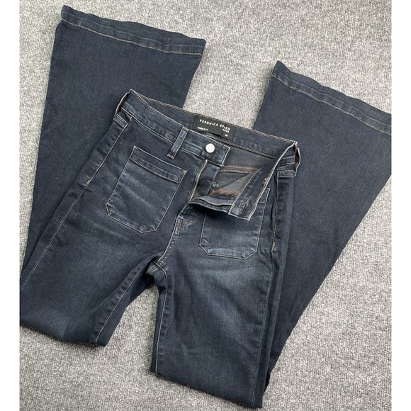 Veronica Beard Jeans Women's 26 Blue Sheridan Exaggerated Flare High Rise